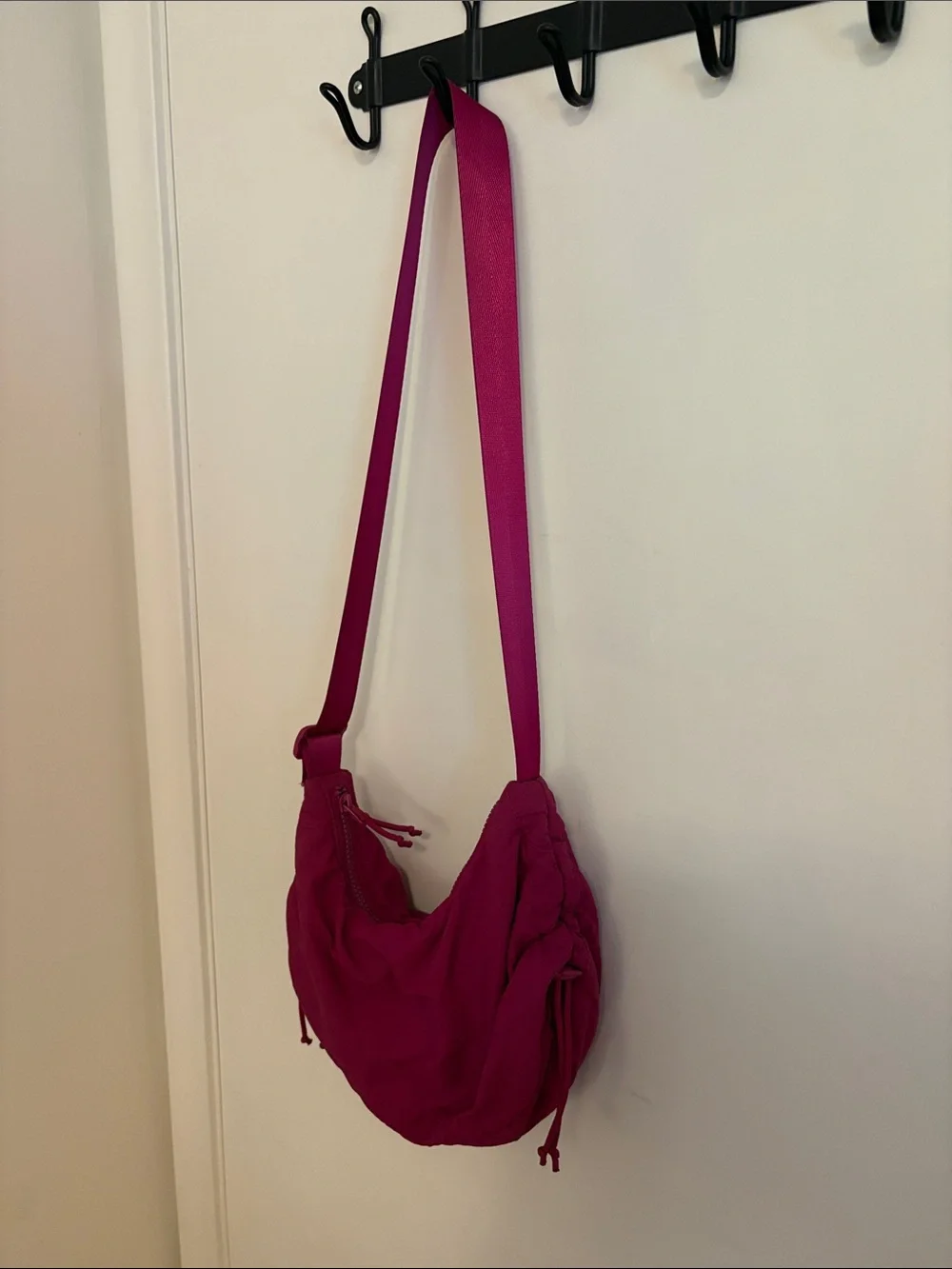 Micro Trek Bag Old Navy Purse Magenta Drawstring Side Adjustable Strap